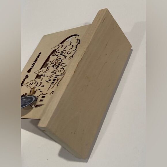 Wooden Merry Christmas Votive Candle Holder Laser Cut Lettering NEW - Picture 12 of 12